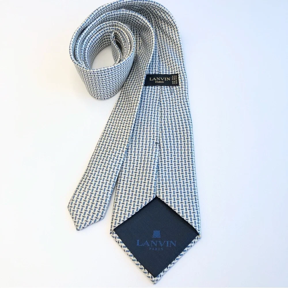 Lanvin blue silk tie